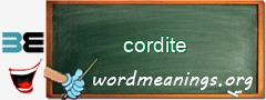 WordMeaning blackboard for cordite